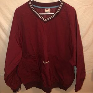 vintage nike men's red windbreaker with pocket